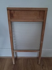 Vintage Wood and Glass Washboard Collectible Item