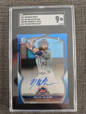 2023 BOWMAN DRAFT NOLAN MCLEAN CHROME AUTO BLUE REFRACTOR 1ST /150 METS SGC 9