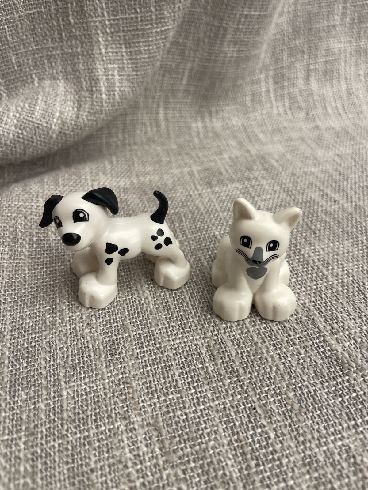 Lego Duplo Cat and Dog Set with White Dalmatian Fire Dog Figure