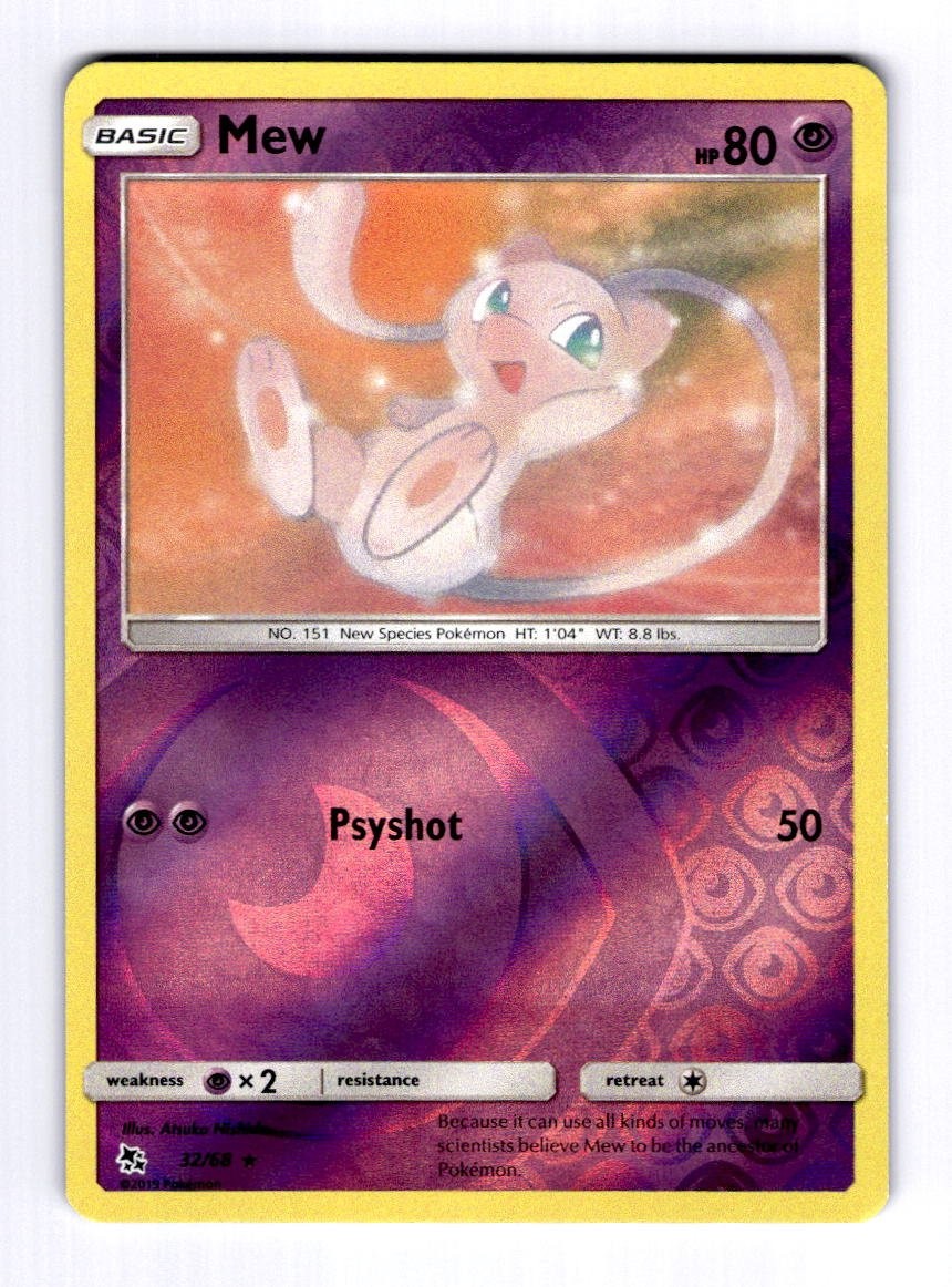 Mew Hidden Fates #32 (2019) Rare Reverse Holo NM Pokemon