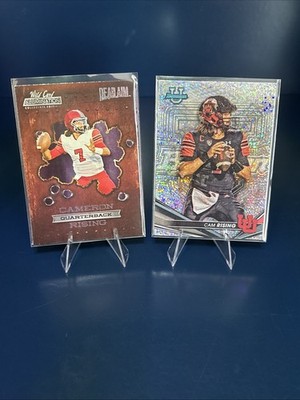Cam Rising! Utah Utes 2 Card Lot - Wild Card Dead Aim & Bowman U Sparkle