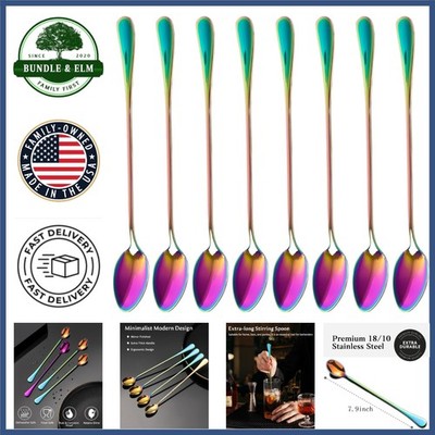 Durable Stainless Steel Dessert Spoons for Milkshakes and Root Beer Floats