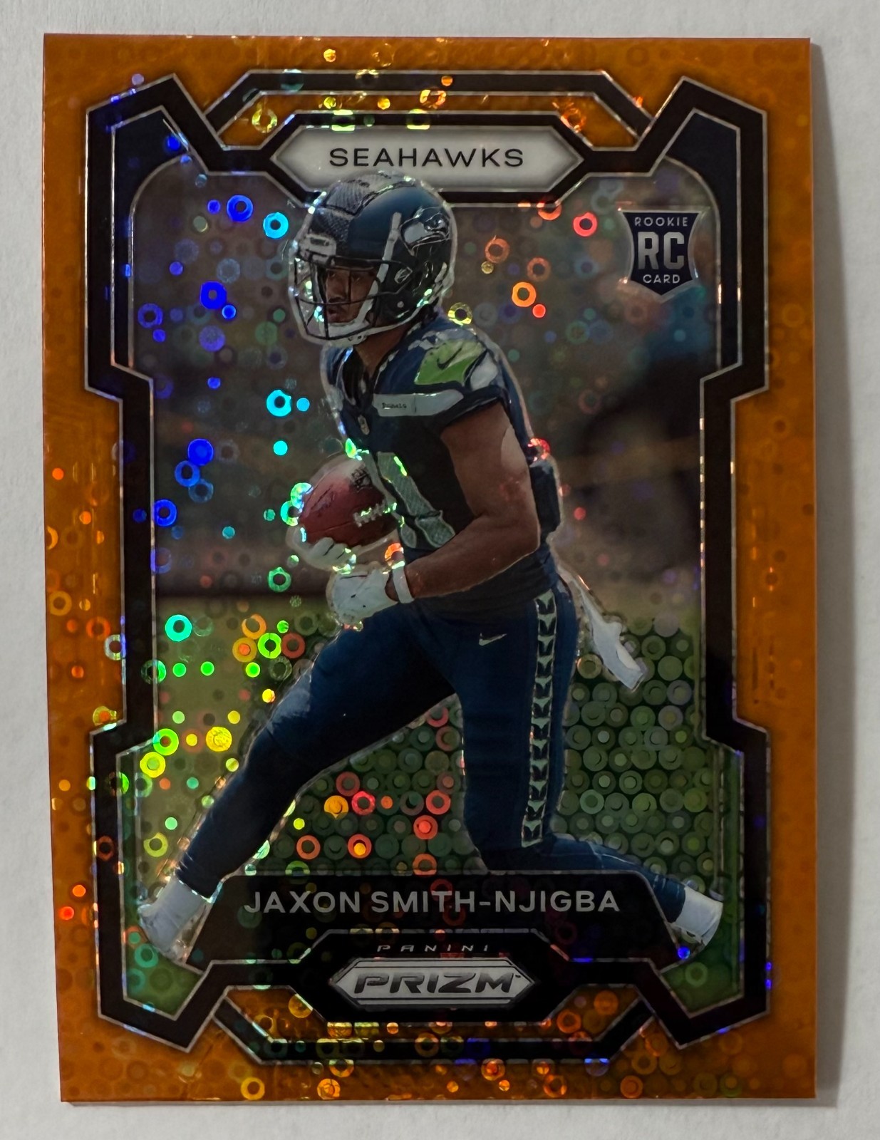 2023 Panini Prizm Jaxon Smith-Njigba Orange Disco Prizm RC #390