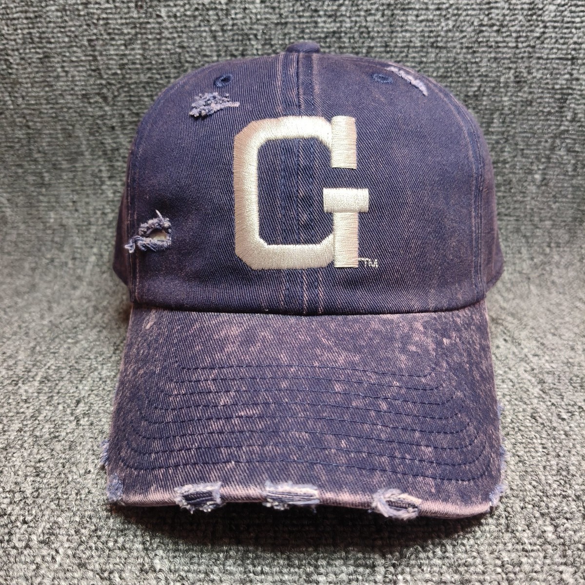 Mitchell & Ness Distressed Blue Strapback Baseball Cap One Size