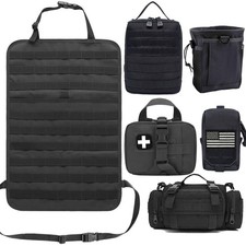 Tactical Car Seat Back Organizer with 5 Detachable Molle Pouches - Universal Fit