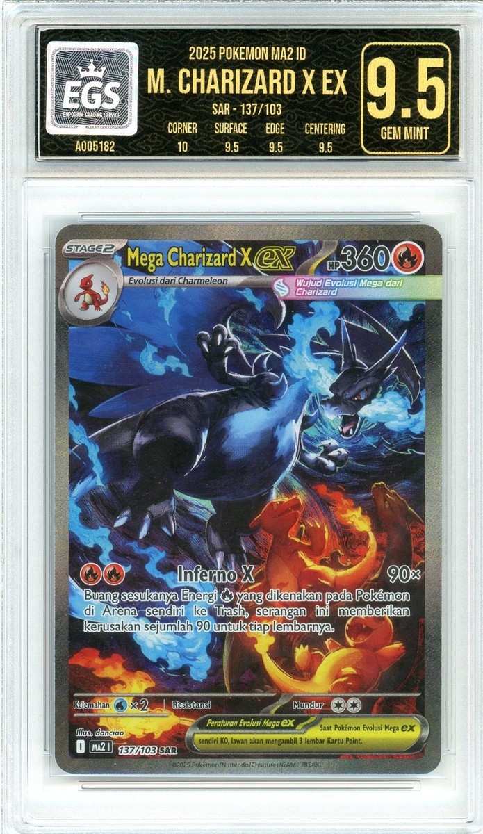 Pokemon TCG Indonesia Mega Charizard X Ex Sar 137/103 MA2 EGS 9,5