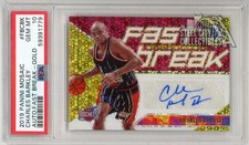Charles Barkley 2019-20 Mosaic Fast Break Gold Autograph Card FB-CBK 8/10 PSA 10
