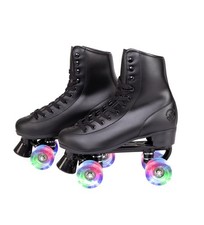 C7skates Quad Roller Skates  Retro Design Black - LED Youth 1