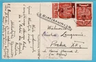 POLAND Christmas card 1945 with censor to Czechoslovakia