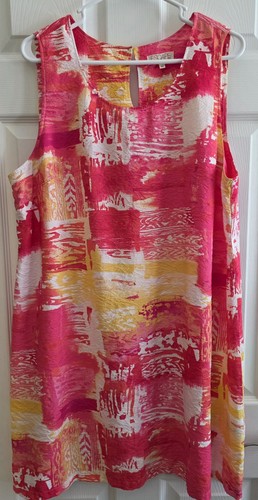 Escape By Habitat Medium Dress Colorful Orange Pink Texture Beachy Summer