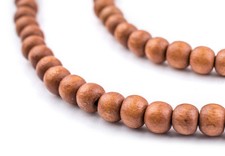 Light Brown Natural Wood Beads 6mm Round 16 Inch Strand
