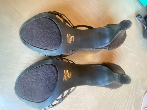 Ann Marino Faux Schlangenhaut Riemchen Absatz Stilettos Schuhe taupe braun Größe 6,5 M - Bild 3 von 4
