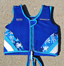 Speedo UN 50 Swimming Aid Vest, Blue and White Youth 45-60 lbs Age4-6