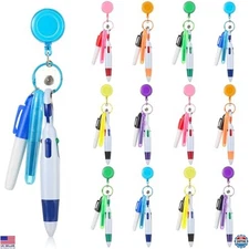 60 Pcs Nurse Pen Set, Retractable Pens, Highlighters, Markers, Badge Clips