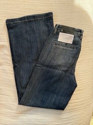 White House Black Market Extra High Rise Wide Leg Everyday Soft Blue Jean Sz 4