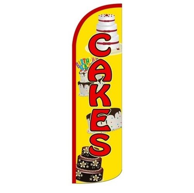 Cakes Flag Flutter Feather Banner Swooper Extra Wide Windless (EXTRA WIDE) 100D
