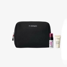 New 3pc MAC Cosmetics Black Makeup Bag 9  x6  x3" Ulta 3 Pc Deluxe Set
