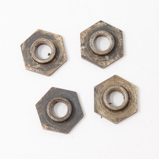 WWII German Paratrooper Helmet Liner Screw Nuts Original Lot of 4