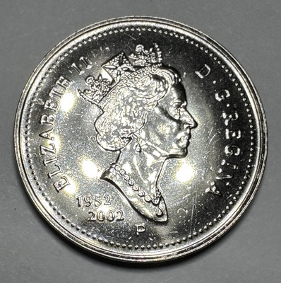 1952-2002-P Canadian Nickel 5cent Coin 50th Golden Jubilee QEII