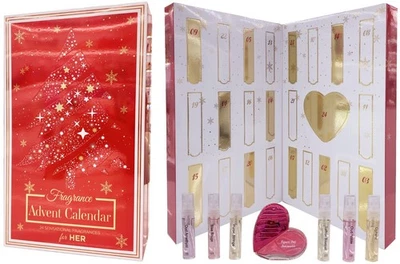 SAFFRON LONDON ADVENT CALENDAR CHRISTMAS FRAGRANCES FOR WOMEN (RED) 24 days countdown Gift her