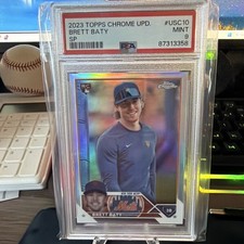 2023 Topps Chrome Update Brett Baty Short Print Variation Refractor PSA Mint 9