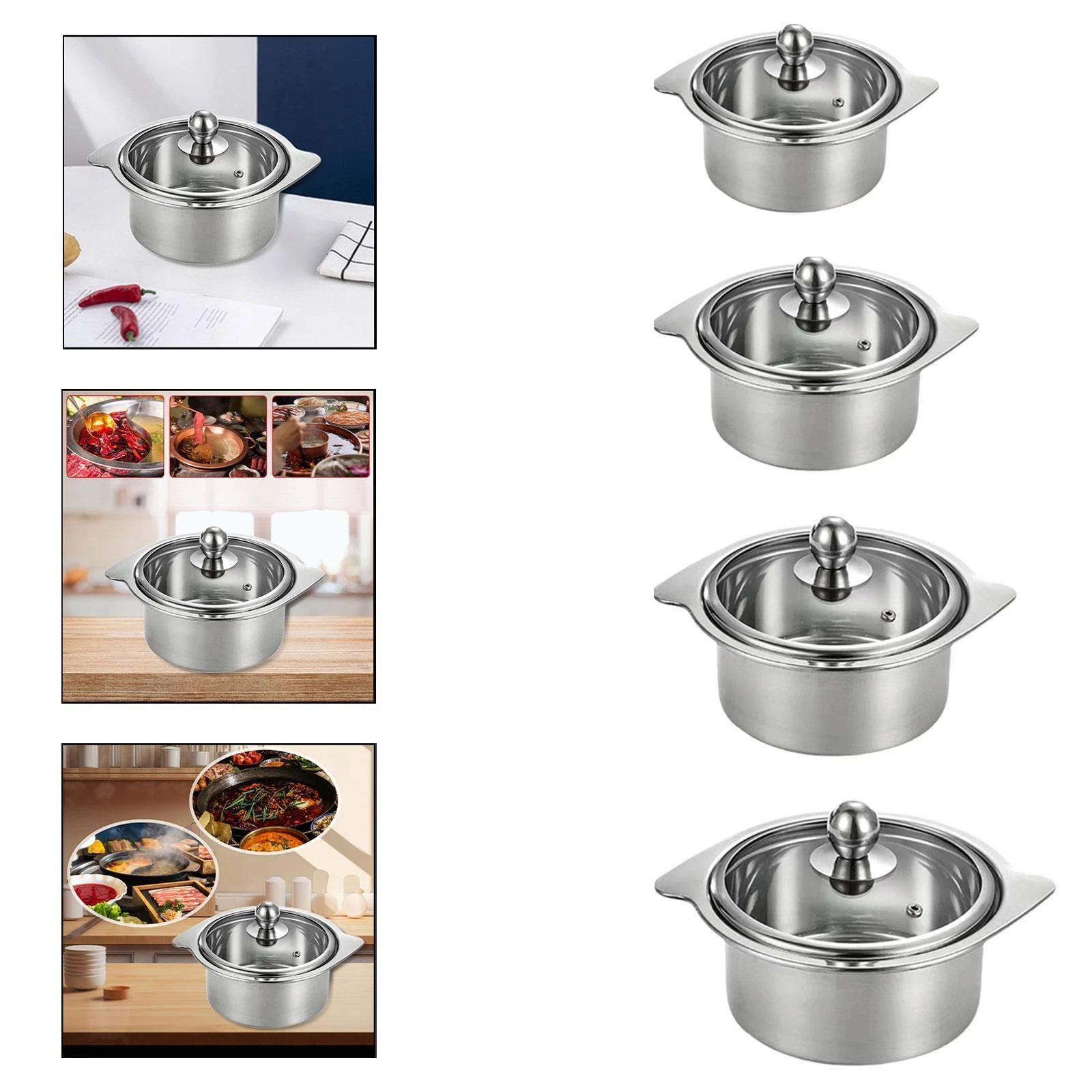 Soup Pot with Lid Stovetop Use Multiuse Stock Pot for Soup Breakfast Kitchen
