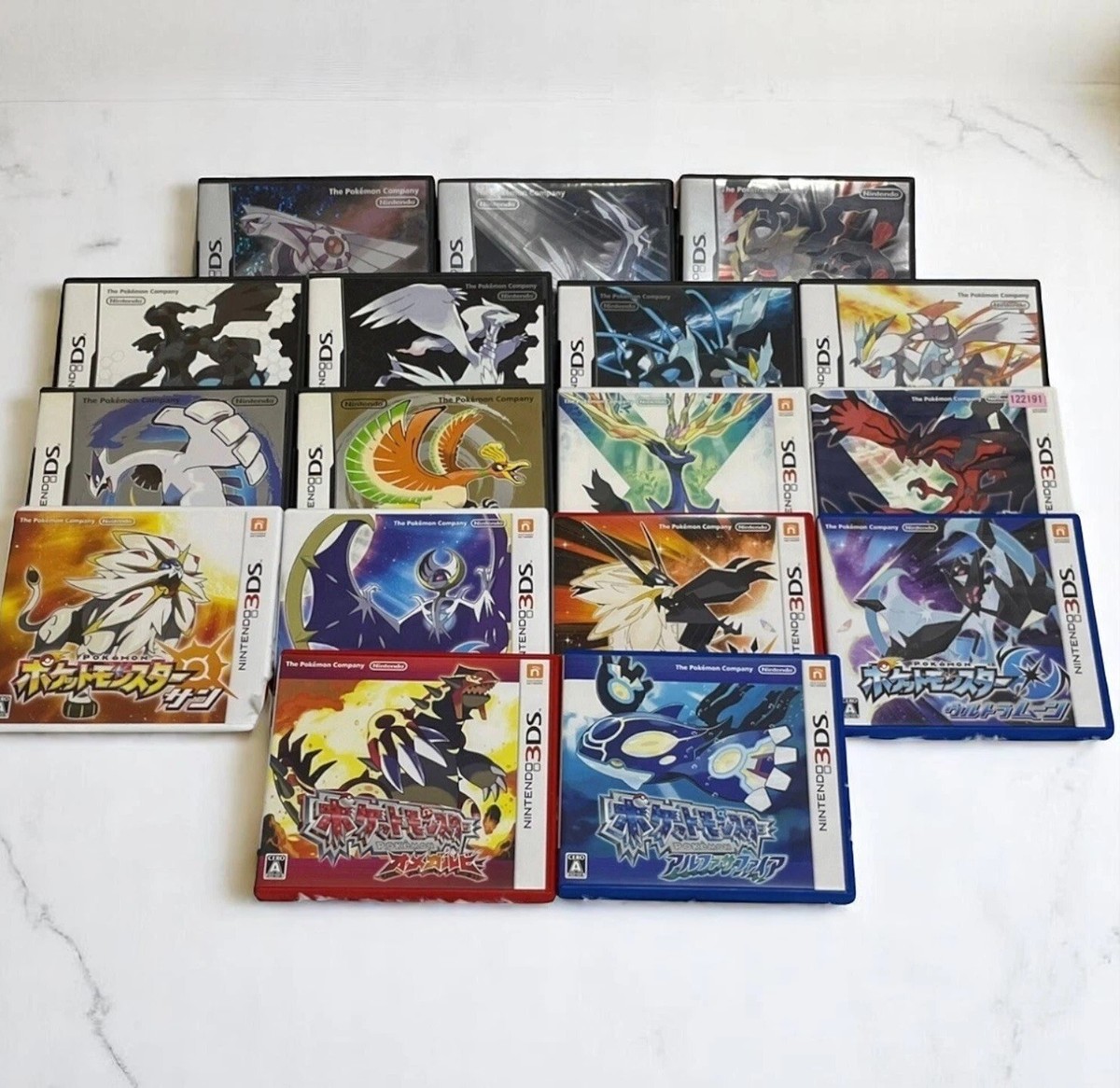 Pokemon Nintendo DS 3DS Complete set 17 lot Cartridge Case and