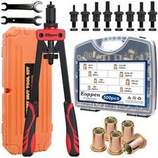 500Pcs Rivet Nut Tool Kit, Rivnut Tool Kit with 8 Metric and SAE Mandrels M5...