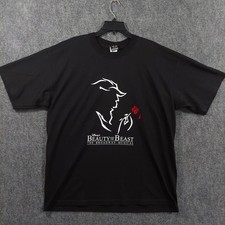 Vintage Disney Beauty And The Beast Shirt Mens XL Black Broadway Musical Tee USA