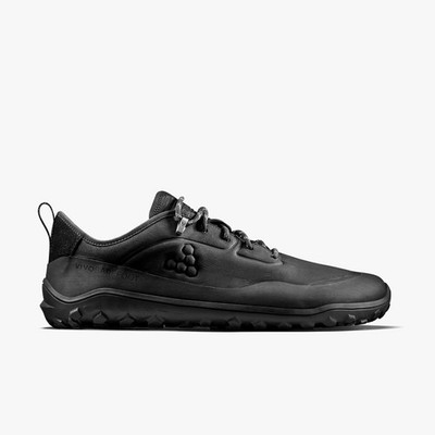 Vivobarefoot Tracker Leather At Low Obsidian Herren Schwarz Schuhe 309534-01
