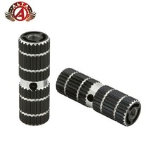 ALTA Alloy 3” Knurled Anti-Slip Freestyle Black Pegs – 24/26T Thread, 3/8” Axle