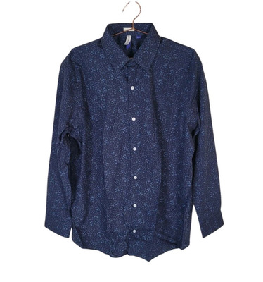 New ARTEFACT XXL Night Sky Floral Slim Long Sleeve Button Front Shirt Men