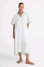 NWOT Madewell Poplin Splitneck Midi Shirtdress Retail $148 Women's XXS