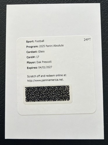 2025 Panini Absolute Dak Prescott Base (RAW)