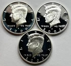3x Lot - Gem Proof 90% Silver Kennedy Half Dollars - 2000-S 2002-S 2003-S