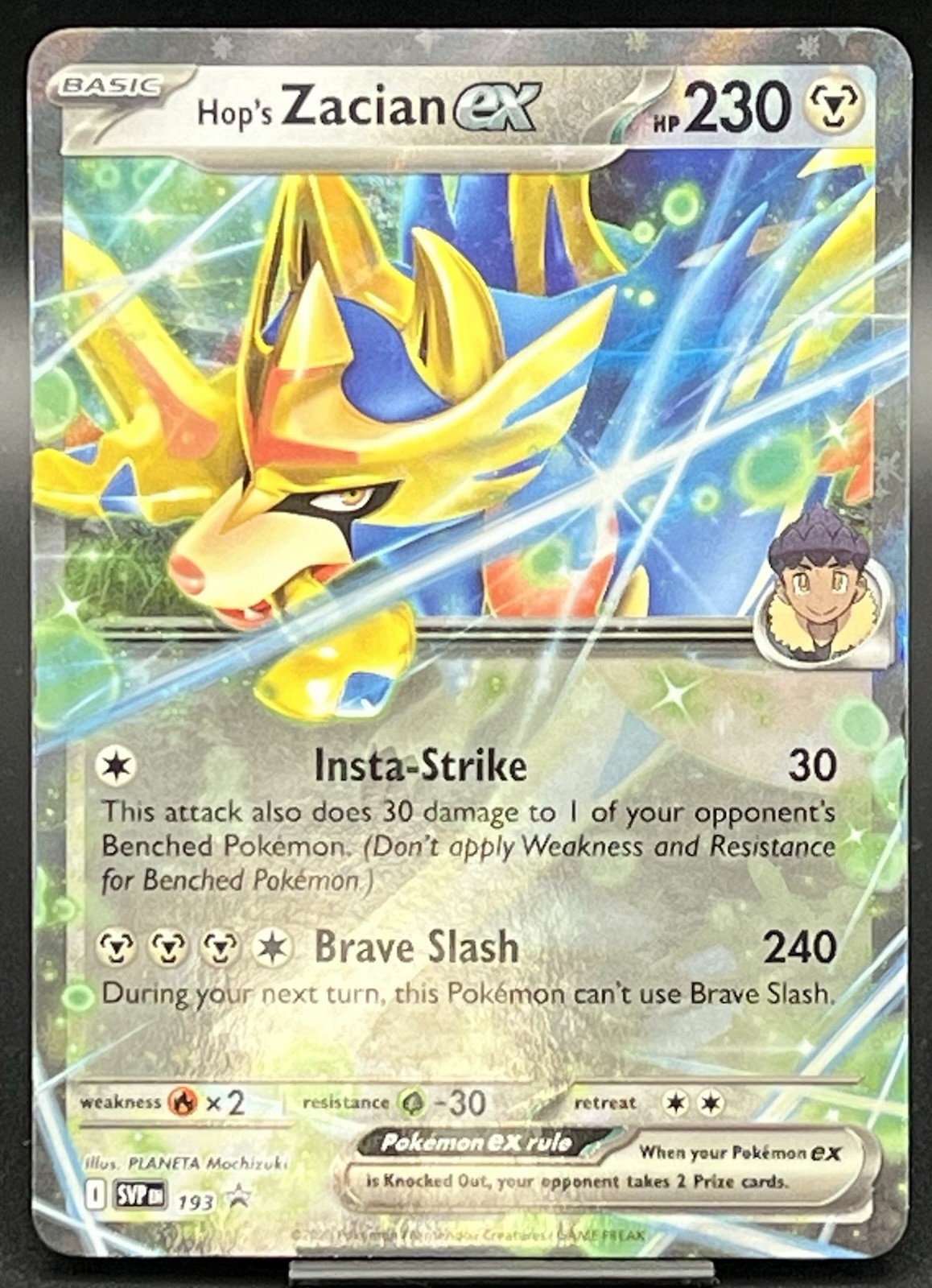 Pokemon Hop’s Zacian Ex # 193 Holo Black Star Promo SVP Exclusive NM