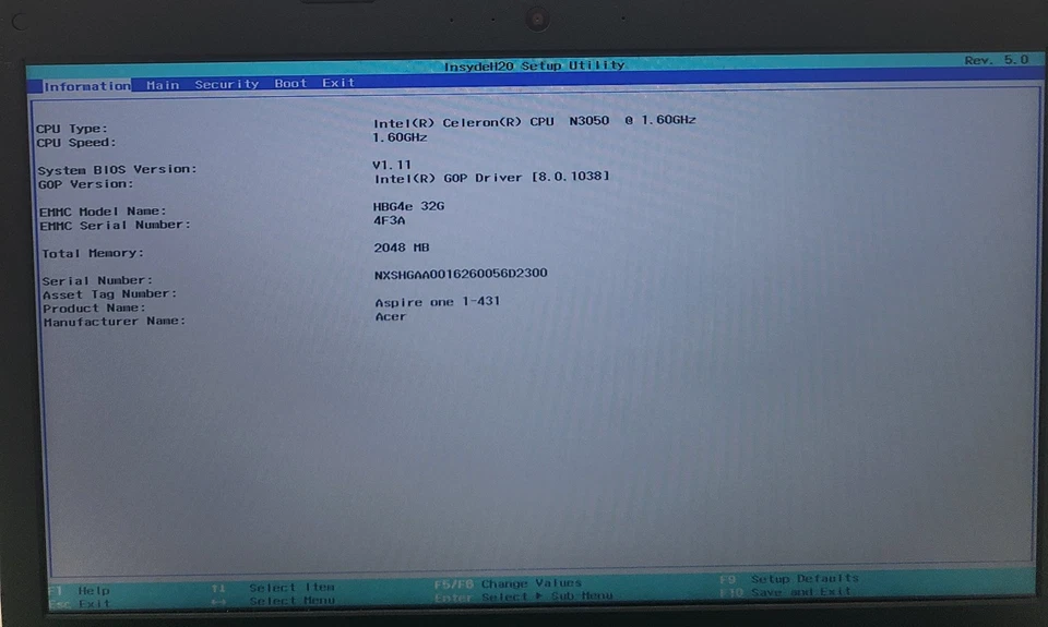 Acer Aspire One Cloudbook Laptop Intel Celeron N3050 2GB 32GB EMMC NO OS (FL) - Image 2 of 4