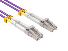 10m OM4 LC to LC UPC Duplex Corning Fiber Optic Cable Multimode 50/125 OFNR R...