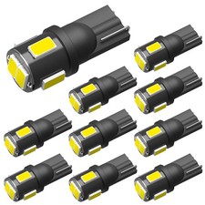 10pc T10 Led Bulb Canbus Error Free Car Wedge Dome Map Light Super White 194 Us