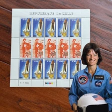 SALLY RIDE * Ride Estate COA * Her Owned Space Stamps EX: Smithsonian