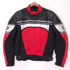 Firstgear Mens Motorcycle Jacket Red Black Leather-tex Racing Padded Large Firstgear Mens Motorcycle Jacket Red Black Leather-tex Racing Padded Large