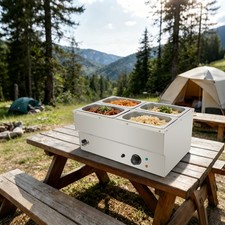 4-Pan Stainless Steel Commercial Food Warmer Electric Soup Warmer Countertop