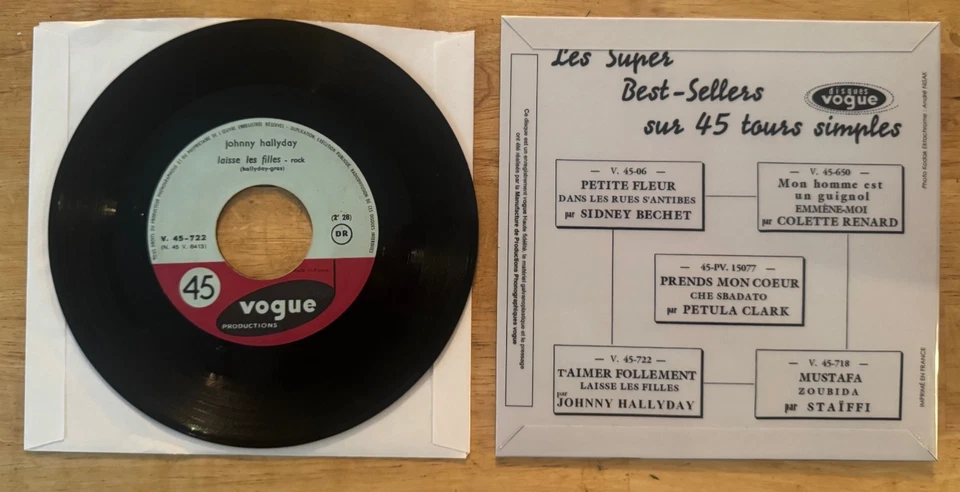 45 7" FRENCH JUKEBOX SP JOHNNY HALLYDAY T'AIMER FOLLEMENT - Image 2 of 2