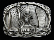 OH15104 VINTAGE 1985 STATUE OF LIBERTY THE FLAME OF FREEDOM BERGAMOT BUCKLE