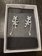 Stud Drop Earring Set With Dangling CZ Stones