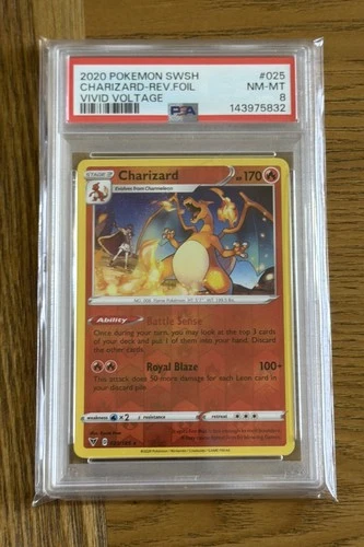2020 POKEMON SWSH CHARIZARD REV FOIL VIVID VOLTAGE #25 PSA 8