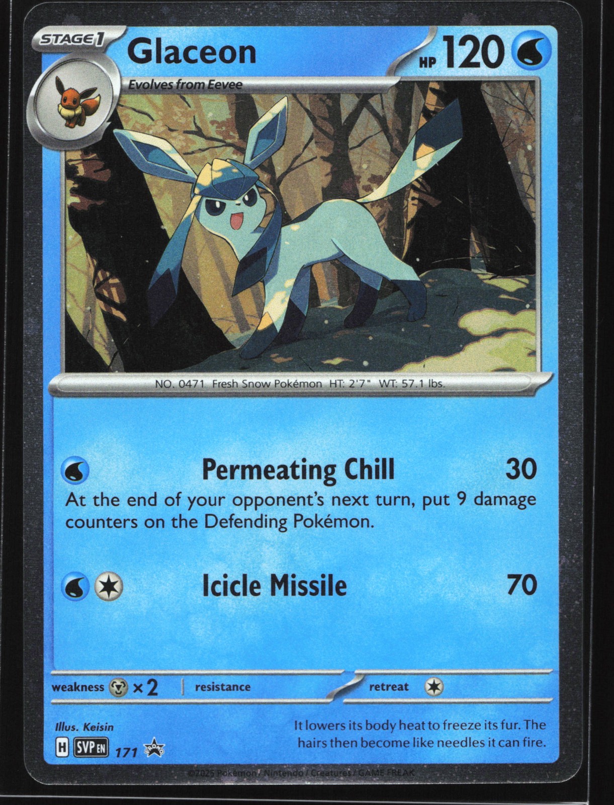 Glaceon 171 SV: Scarlet & Violet Black Star Promo Pokemon Card SWIRL