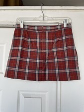 Juicy Couture Vintage Y2K Red Plaid Mini Skirt Sz 0