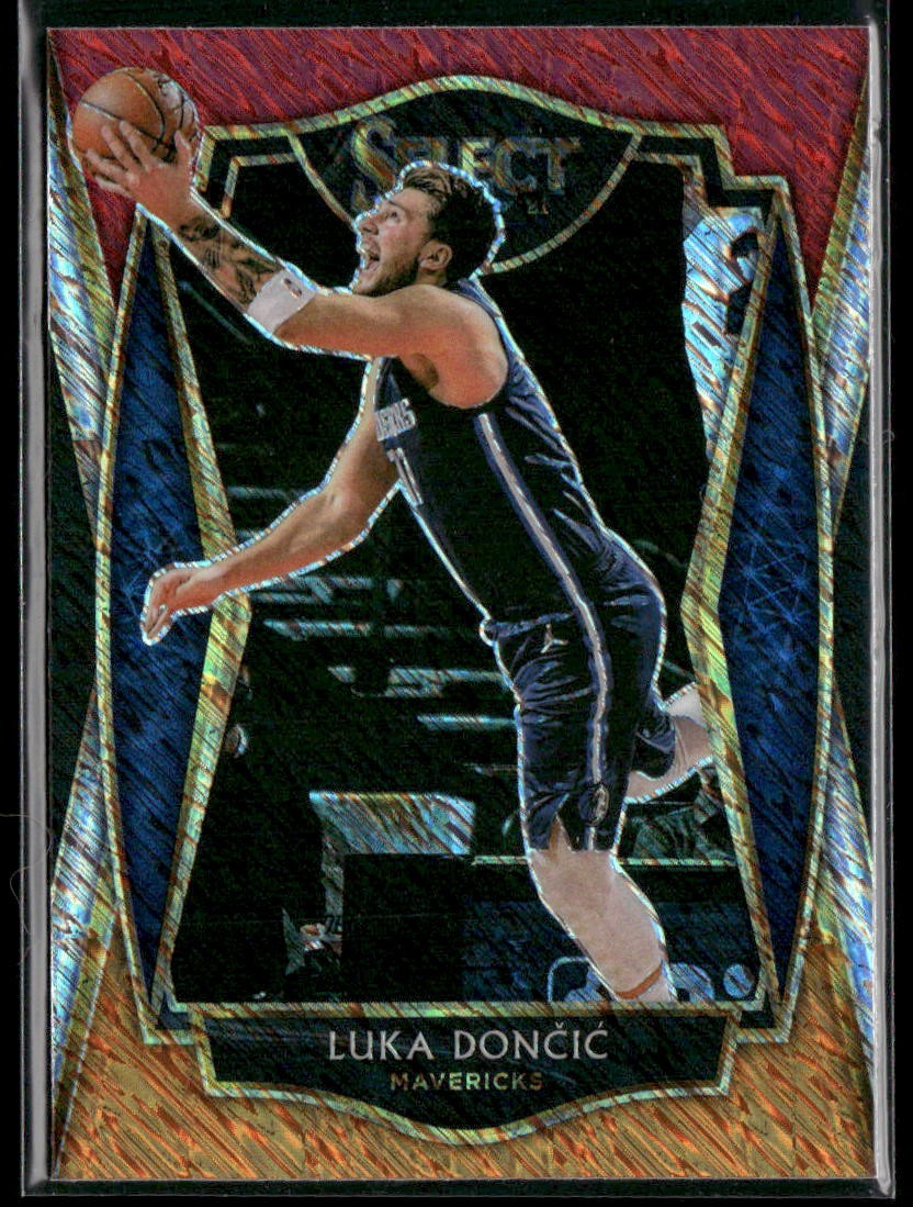 2020-21 Panini Select #150 Luka Doncic Red White Orange Shimmer