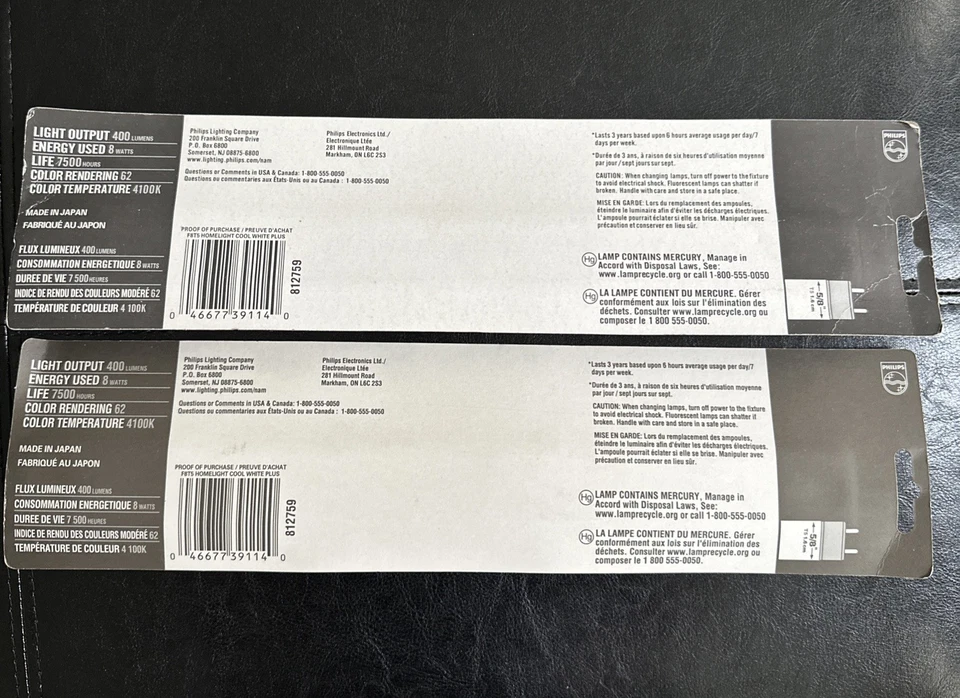 NIP Set Of 2, Phillips 12 Inch 8Watt Florescent Bulb Cool White - Image 2 of 2